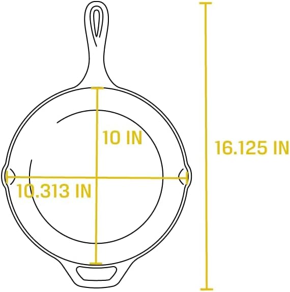 Lodge 10.25 Inch Cast Iron Pre-Seasoned Skillet – Signature Teardrop Handle - Use in the Oven, on the Stove, on the Grill, or Over a Campfire, Black