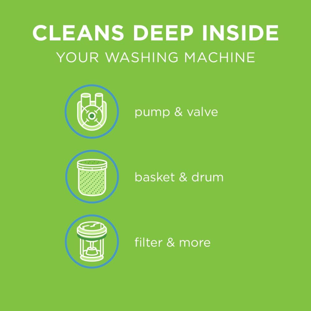 Affresh Washing Machine Cleaner, 6 Month Supply, Cleans Front Load and Top Load Washers, Including HE