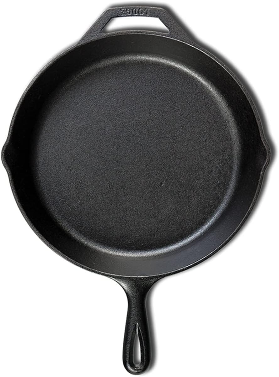 Lodge 10.25 Inch Cast Iron Pre-Seasoned Skillet – Signature Teardrop Handle - Use in the Oven, on the Stove, on the Grill, or Over a Campfire, Black