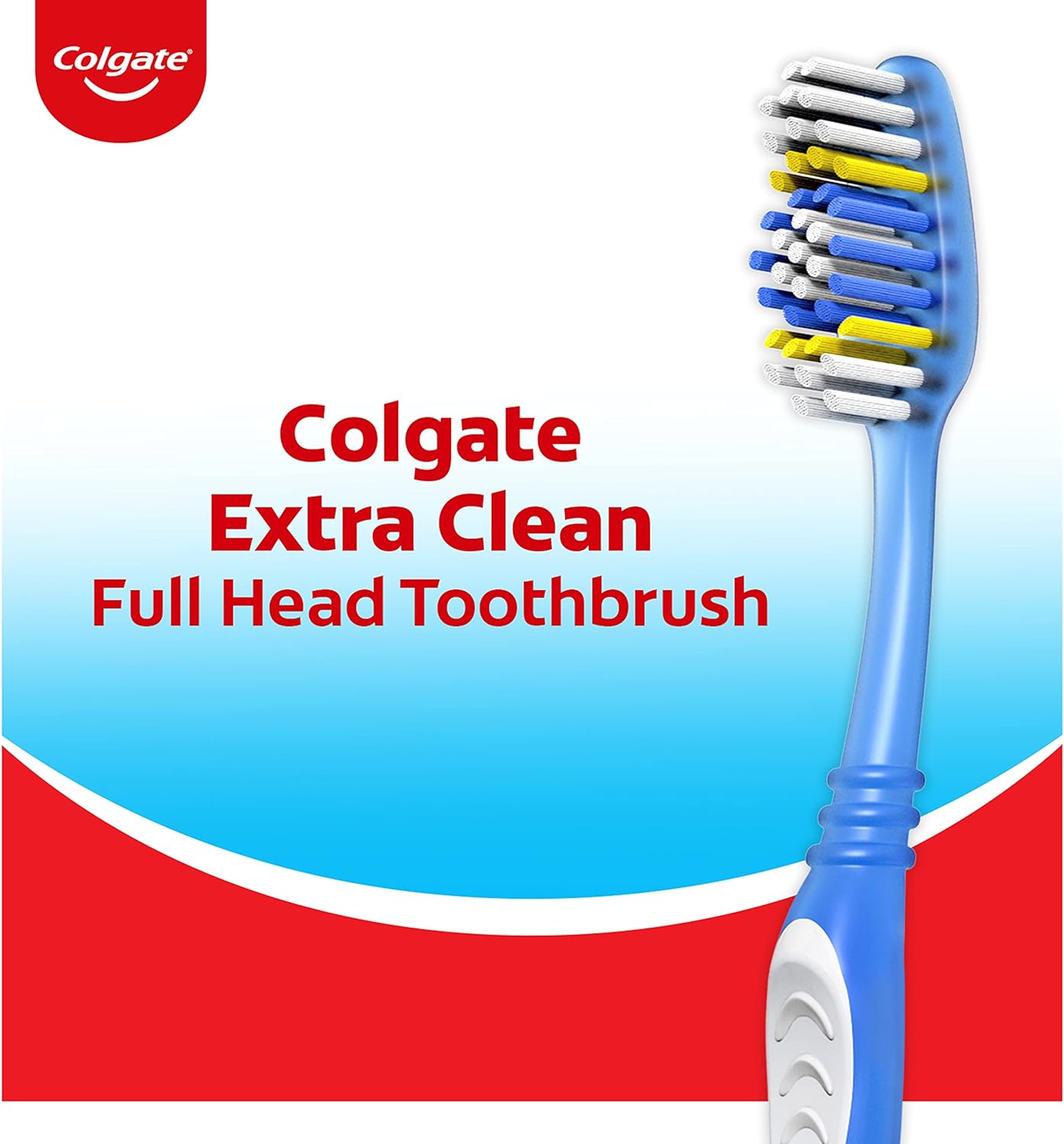 Colgate Extra Clean Toothbrush, Soft Toothbrush for Adults, 6 Count (Pack of 1), Packaging May Vary