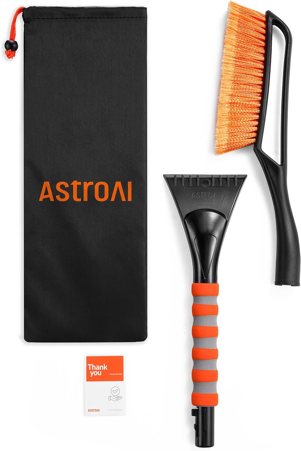 AstroAI 27 Inch Snow Brush and Detachable Ice Scraper with Ergonomic Foam Grip for Cars, Trucks, SUVs (Heavy Duty ABS, PVC Brush)