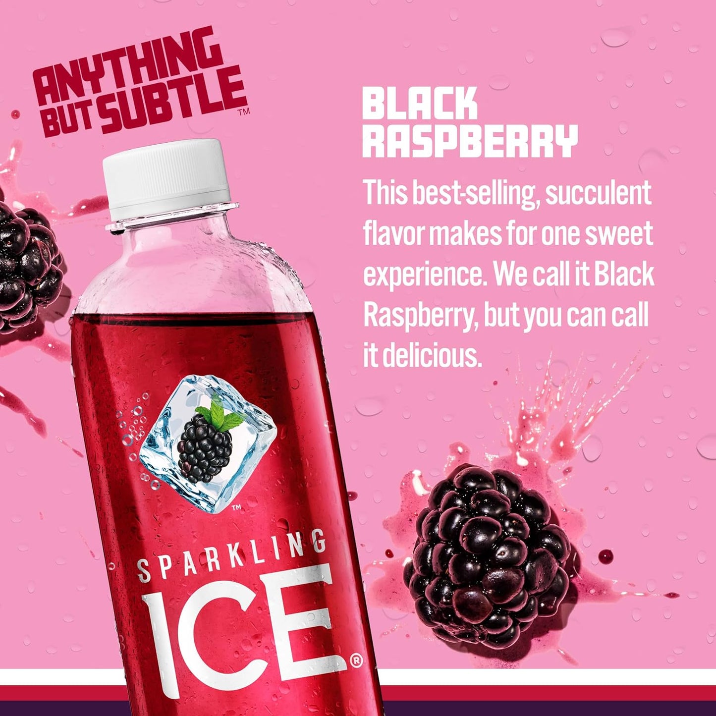 Sparkling Ice, Black Raspberry Sparkling Water, Zero Sugar Flavored Water, with Vitamins and Antioxidants, Low Calorie Beverage, 17 fl oz Bottles (Pack of 12)