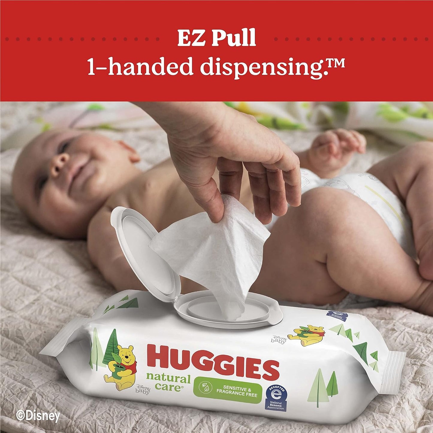 Huggies Natural Care Sensitive Baby Wipes, Hypoallergenic, 99% Purified Water, 3 Refill Packs (624 Wipes Total) packaging may vary