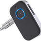 COMSOON Bluetooth Receiver for Car, Noise Cancelling 3.5mm AUX Bluetooth Car Adapter, Wireless Audio Receiver for Home Stereo/Wired Headphones, Hands-Free Call, 16H Battery Life - Black+Silver