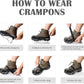 Crampons Ice Cleats Traction Snow Grips for Boots Shoes Women Men Kids Anti Slip 19 Stainless Steel Spikes Safe Protect for Hiking Fishing Walking Climbing Mountaineering