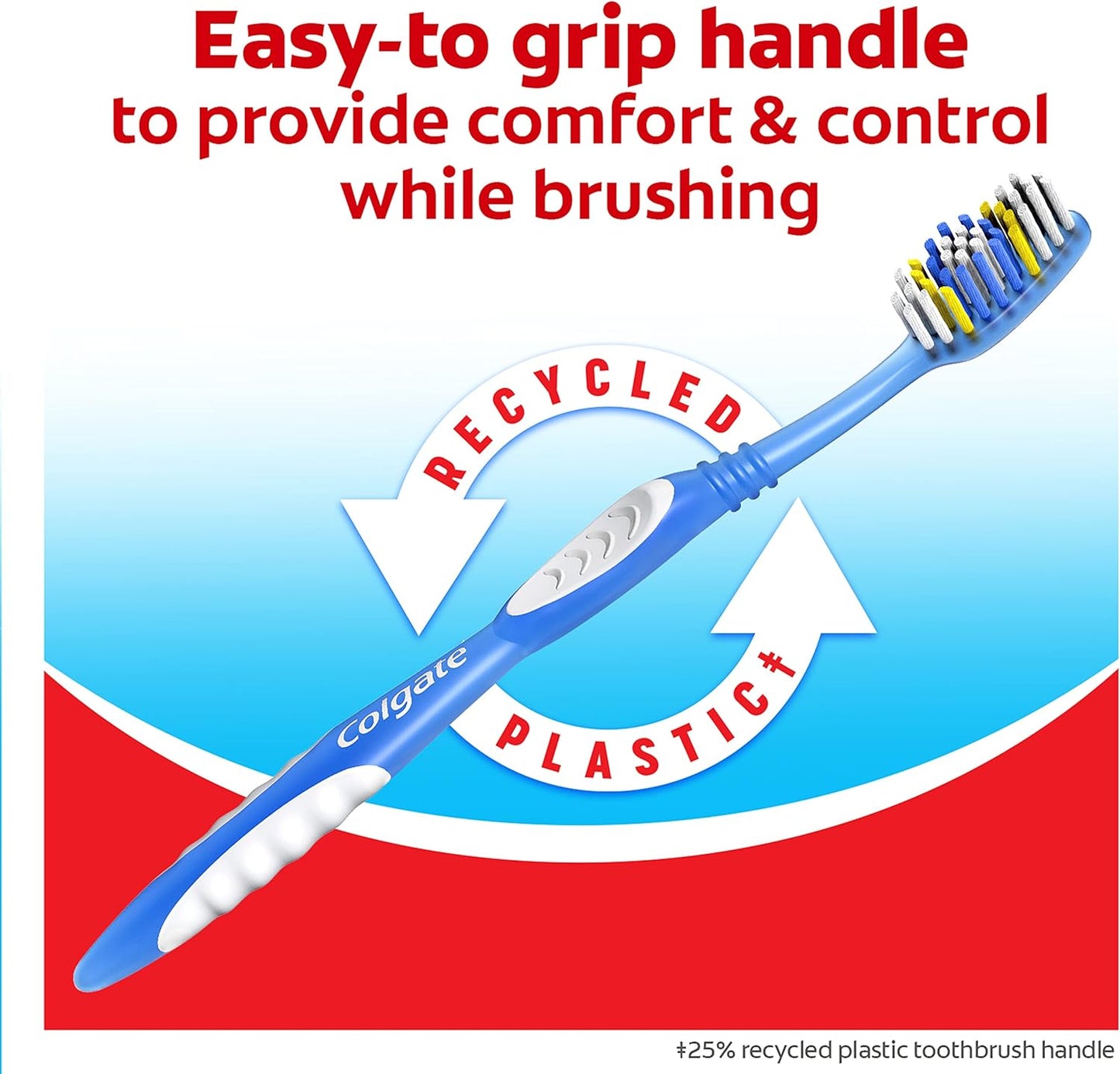Colgate Extra Clean Toothbrush, Soft Toothbrush for Adults, 6 Count (Pack of 1), Packaging May Vary
