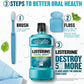 Listerine Cool Mint Antiseptic Mouthwash to Kill 99% of Germs That Cause Bad Breath, Plaque and Gingivitis, Cool Mint Flavor, 1 L (Pack of 2)