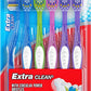 Colgate Extra Clean Toothbrush, Soft Toothbrush for Adults, 6 Count (Pack of 1), Packaging May Vary